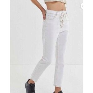 BDG Urban Outfitters wmns white skinny jeans drawstring sz 25 #summer #festival